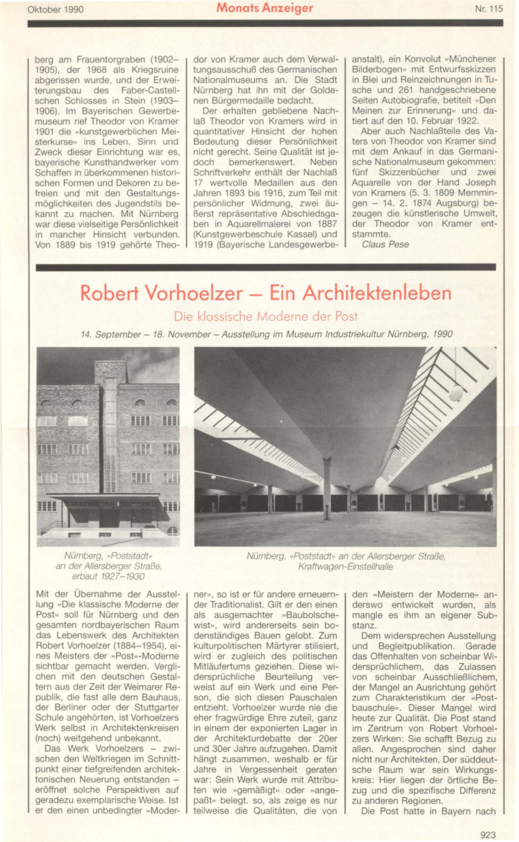 Robert Vorhoelzer - Ein Architektenleben Die ~Lass1sche Modp-Re De~ Post 14
