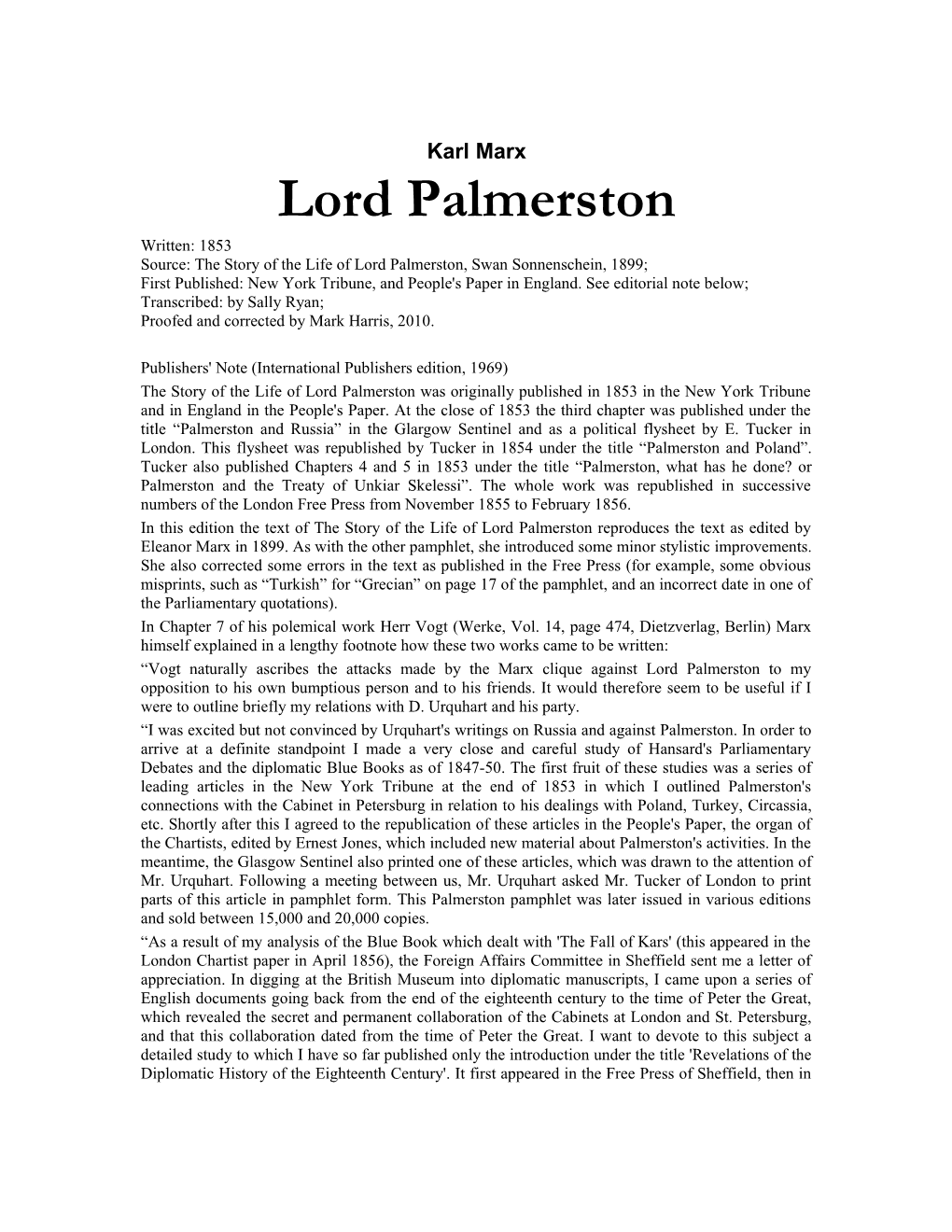 Lord Palmerston