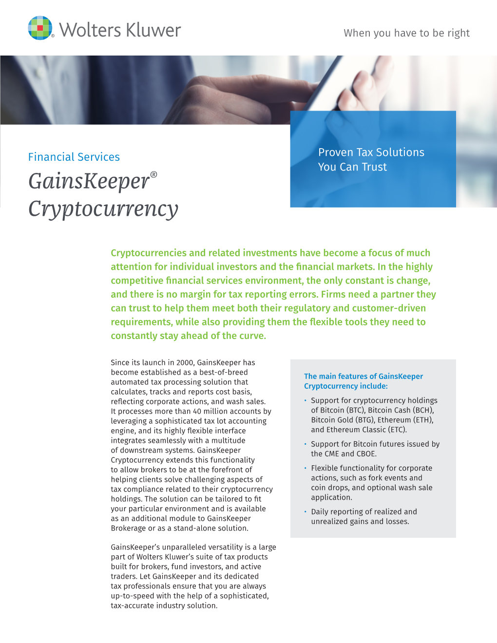 Gainskeeper® Cryptocurrency