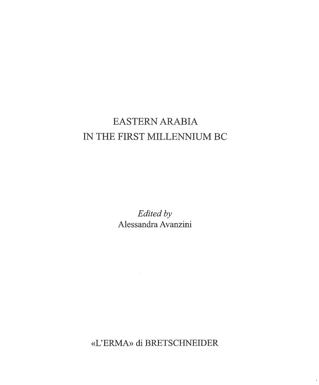 Eastern Arabia in the First Millennium Bc