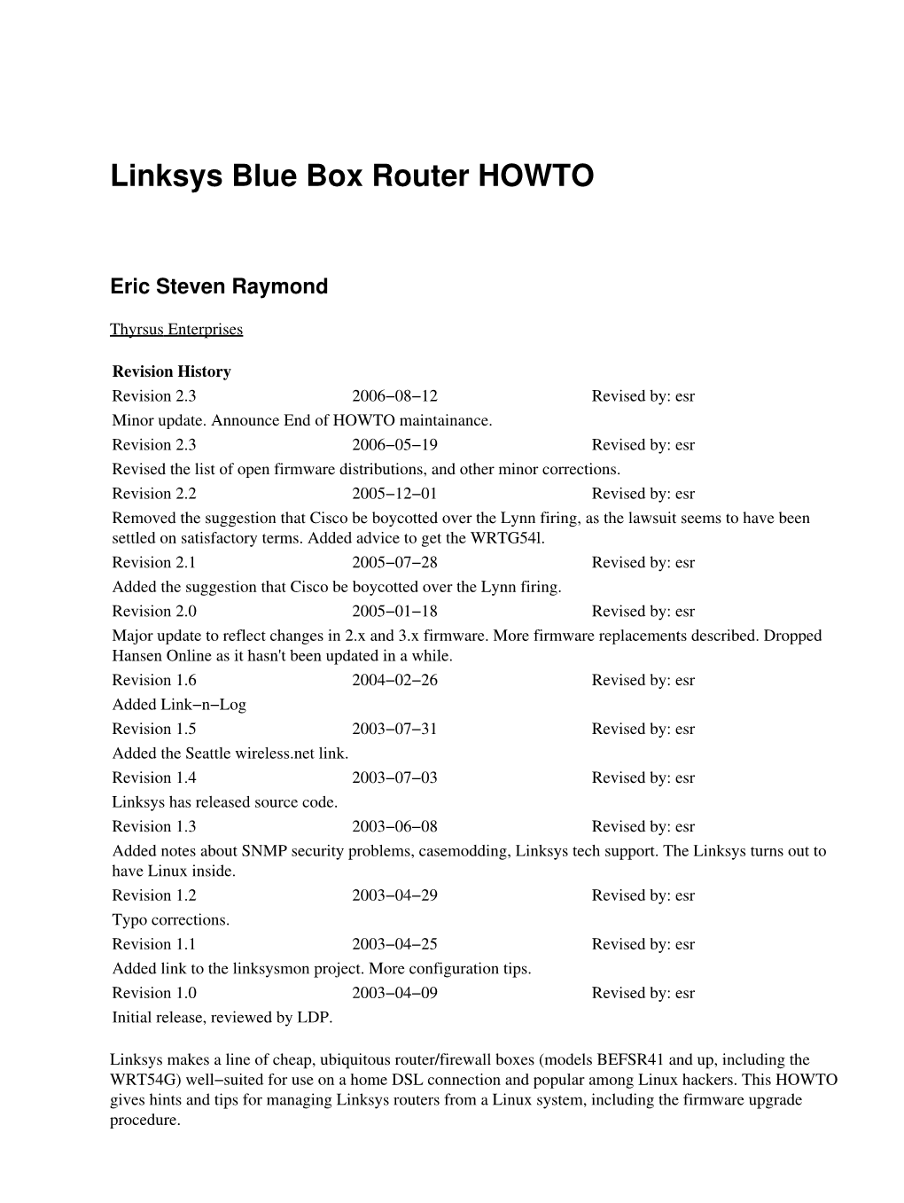 Linksys Blue Box Router HOWTO