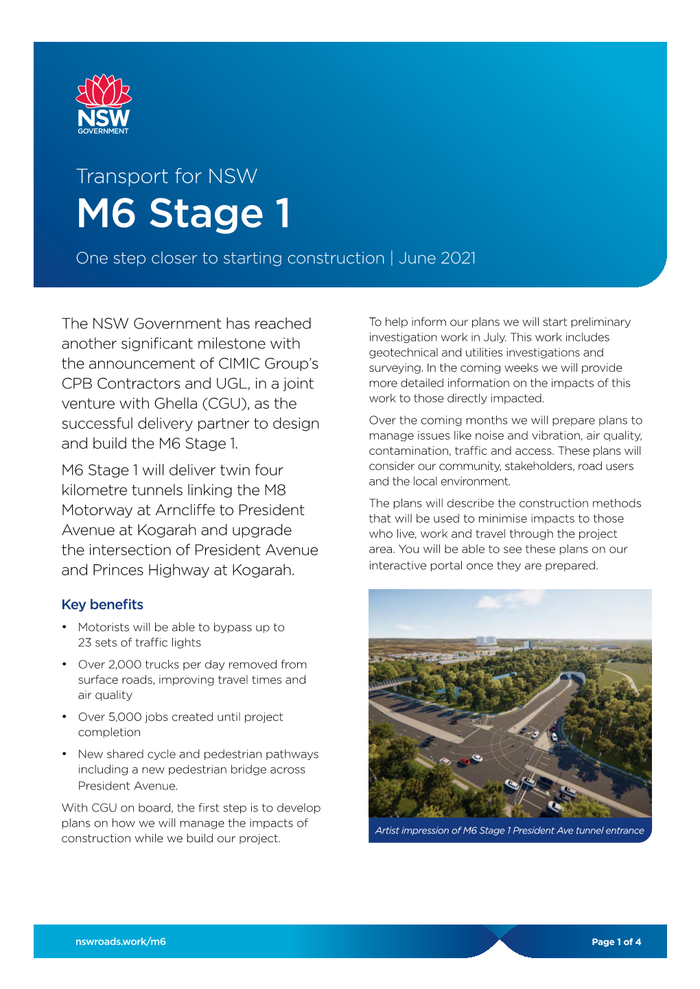 M6 Stage 1 June 2021 Notification