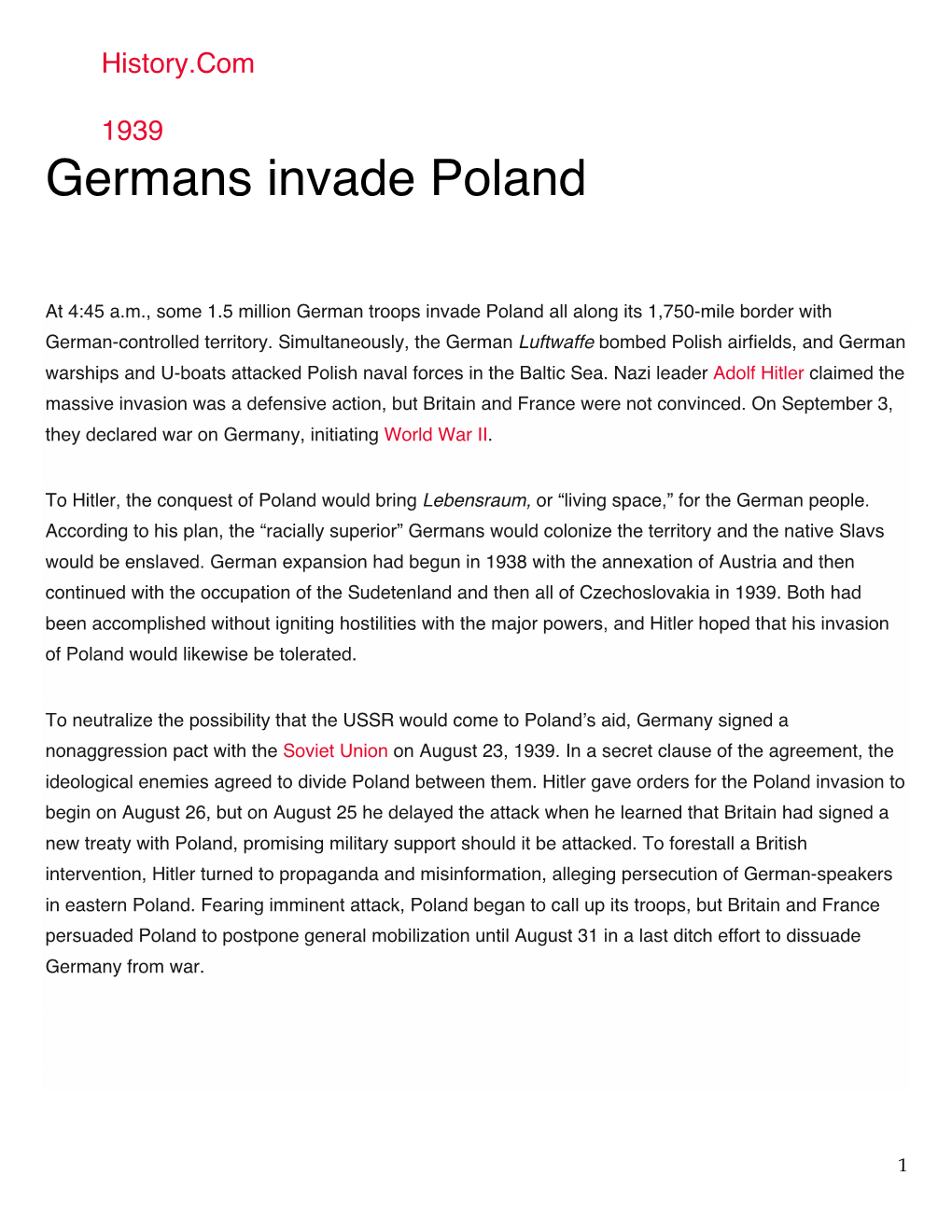 Germans Invade Poland