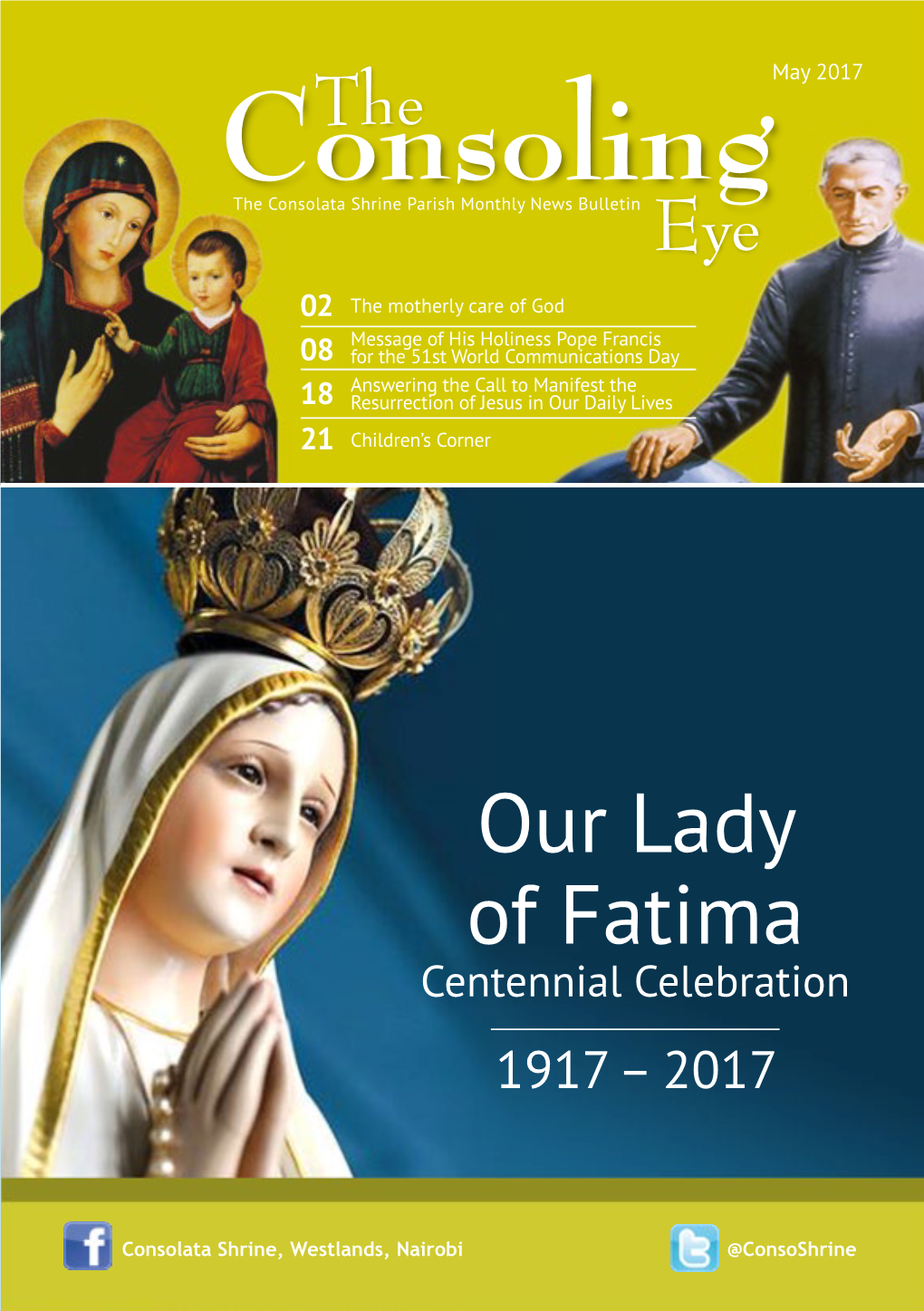 Consolingthe the Consolata Shrine Parish Monthly News Bulletin Eye