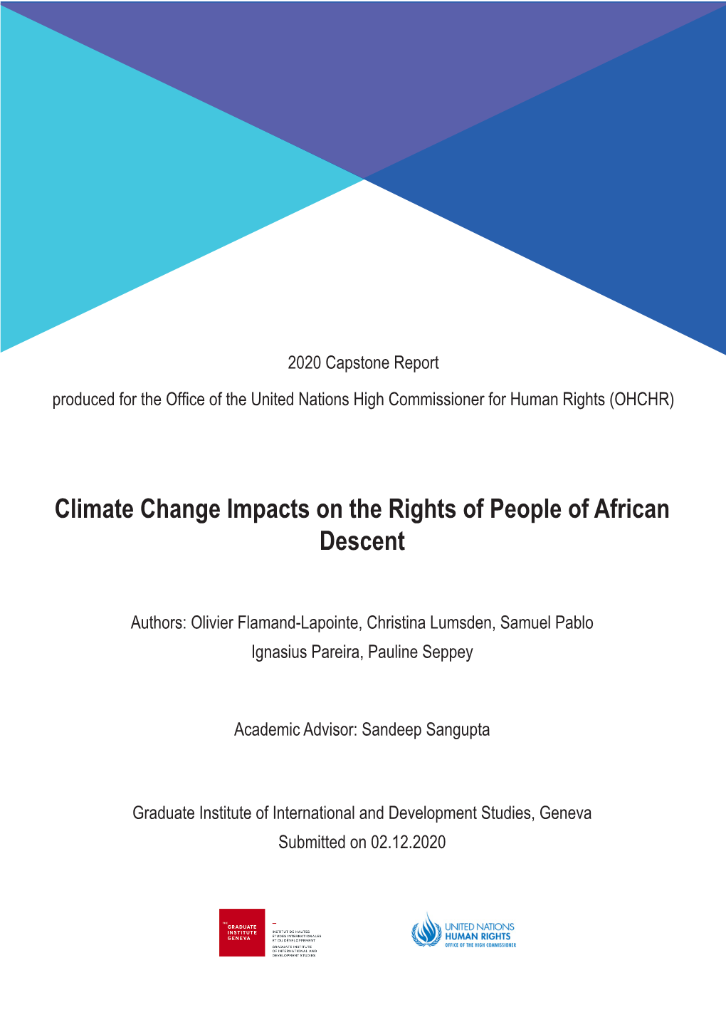 Climate Change Impacts on the Rights of People of African Descent