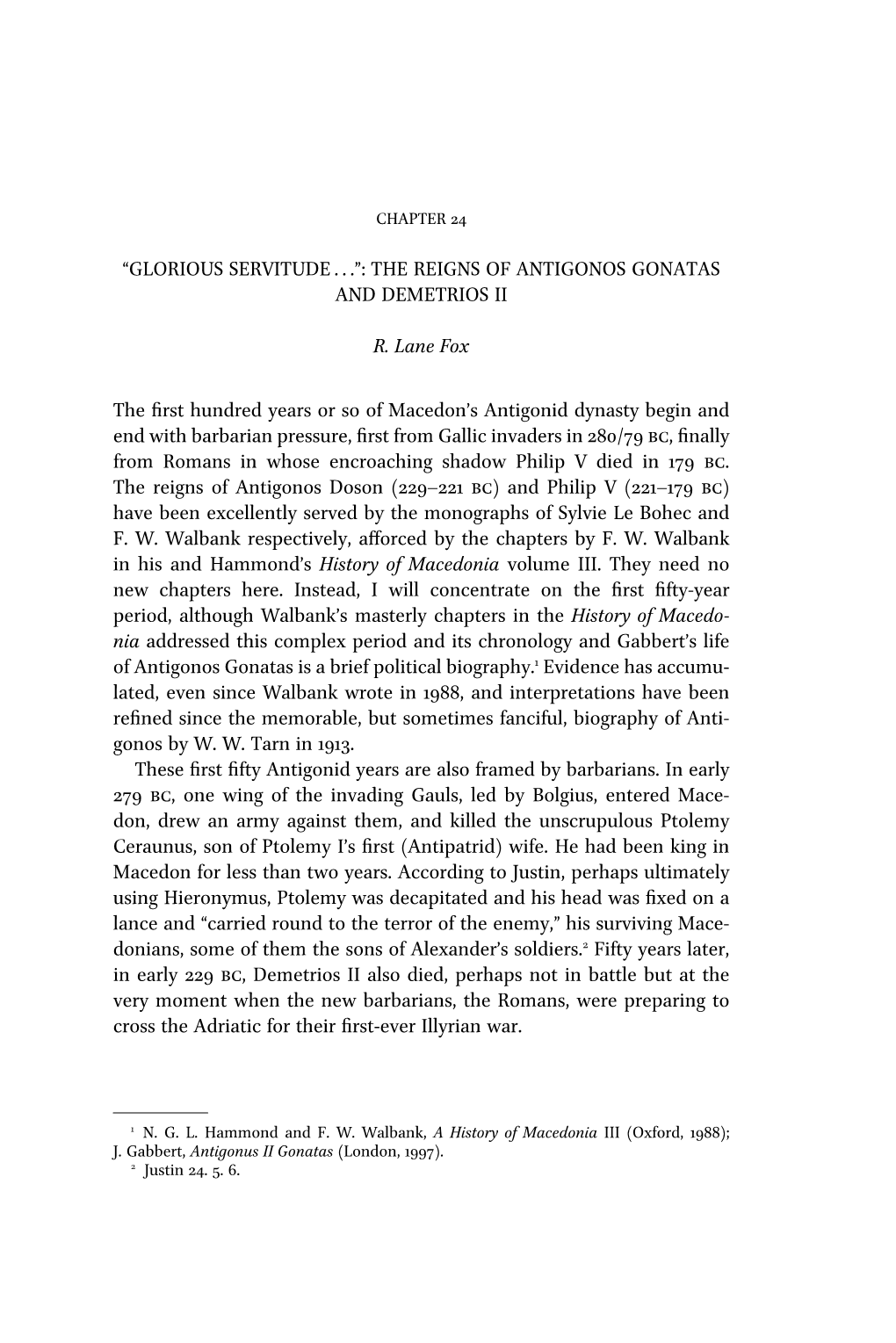 The Reigns of Antigonos Gonatas and Demetrios Ii