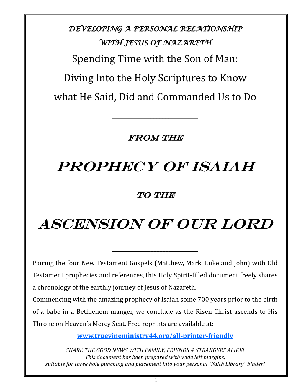 PROPHECY of ISAIAH ASCENSION of Our Lord