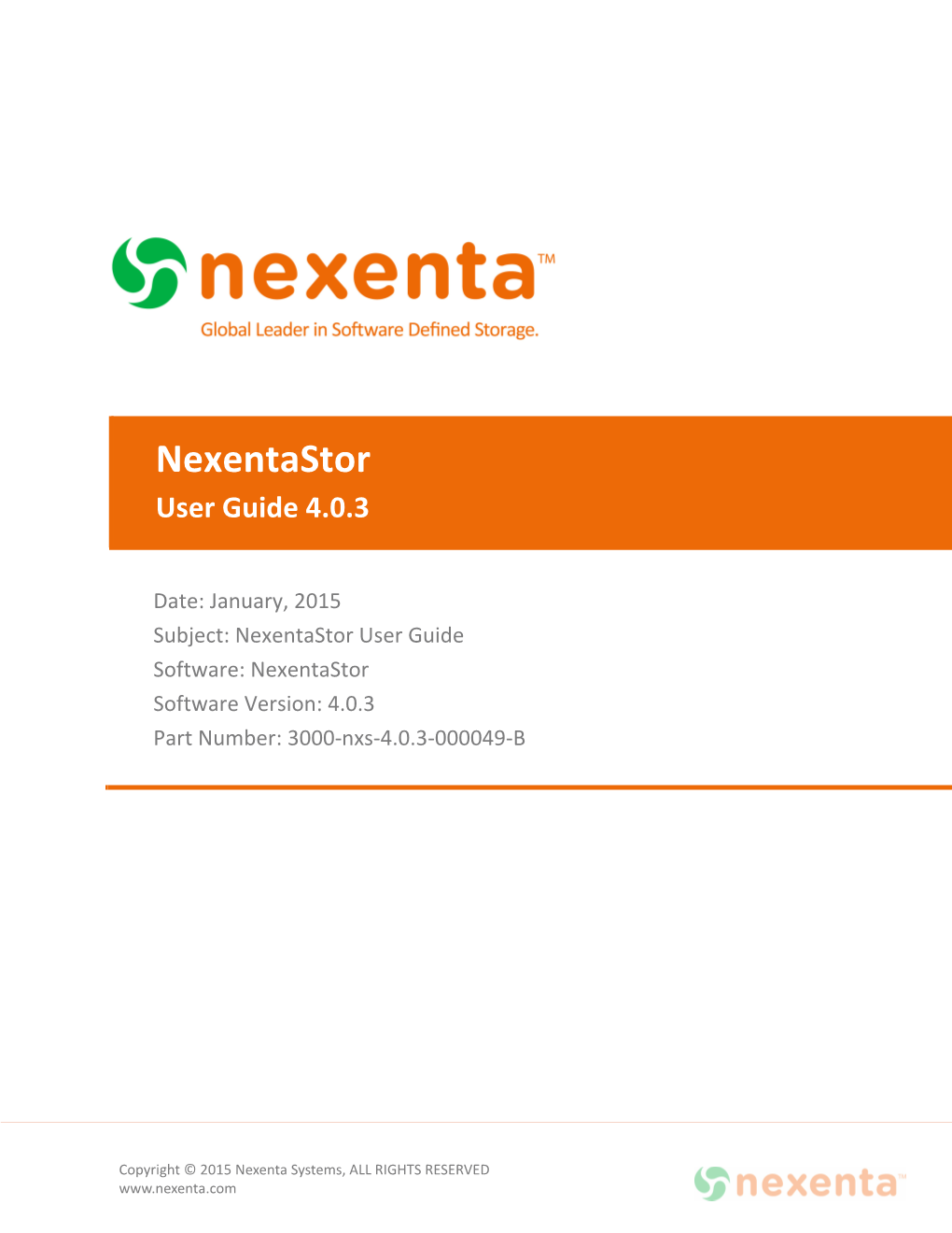 Nexentastor User Guide 4.0.3