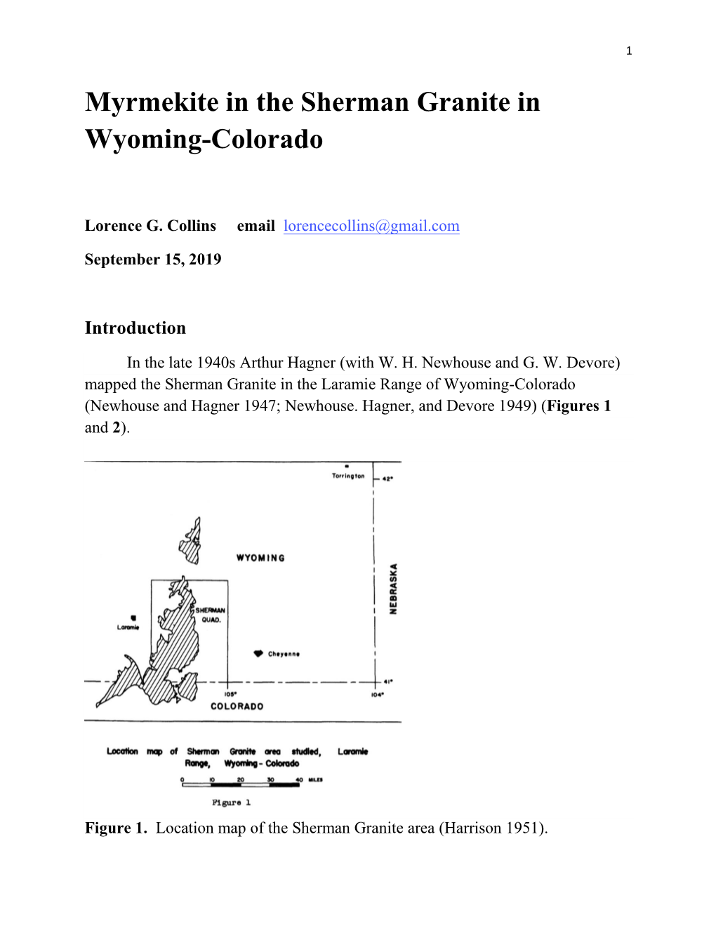 Myrmekite in the Sherman Granite in Wyoming-Colorado