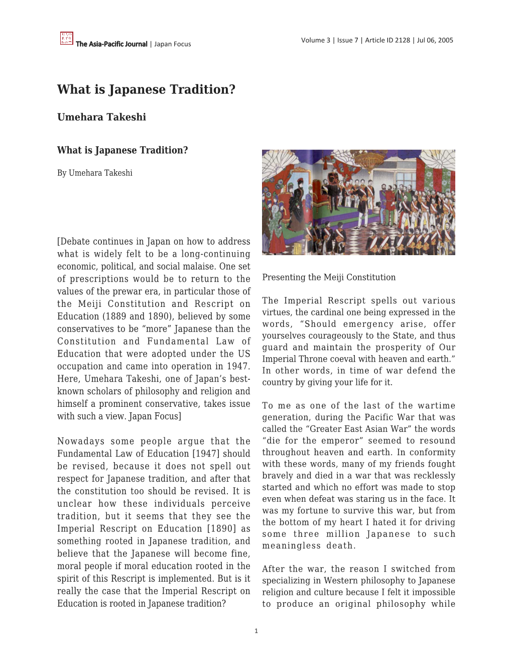 What Is Japanese Tradition?