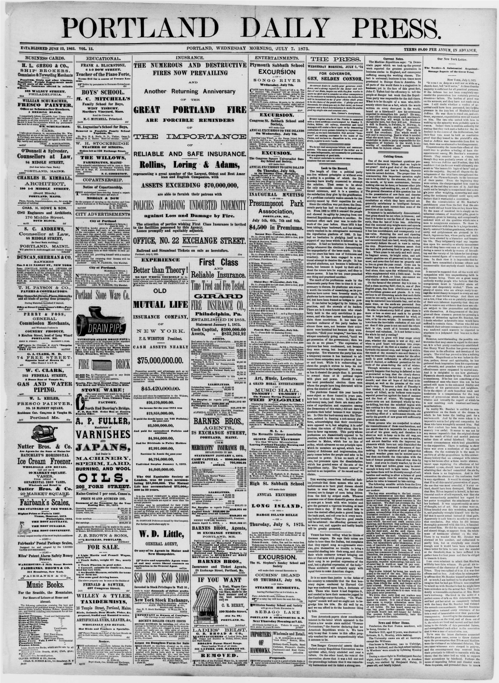 Portland Daily Press: July 7, 1875