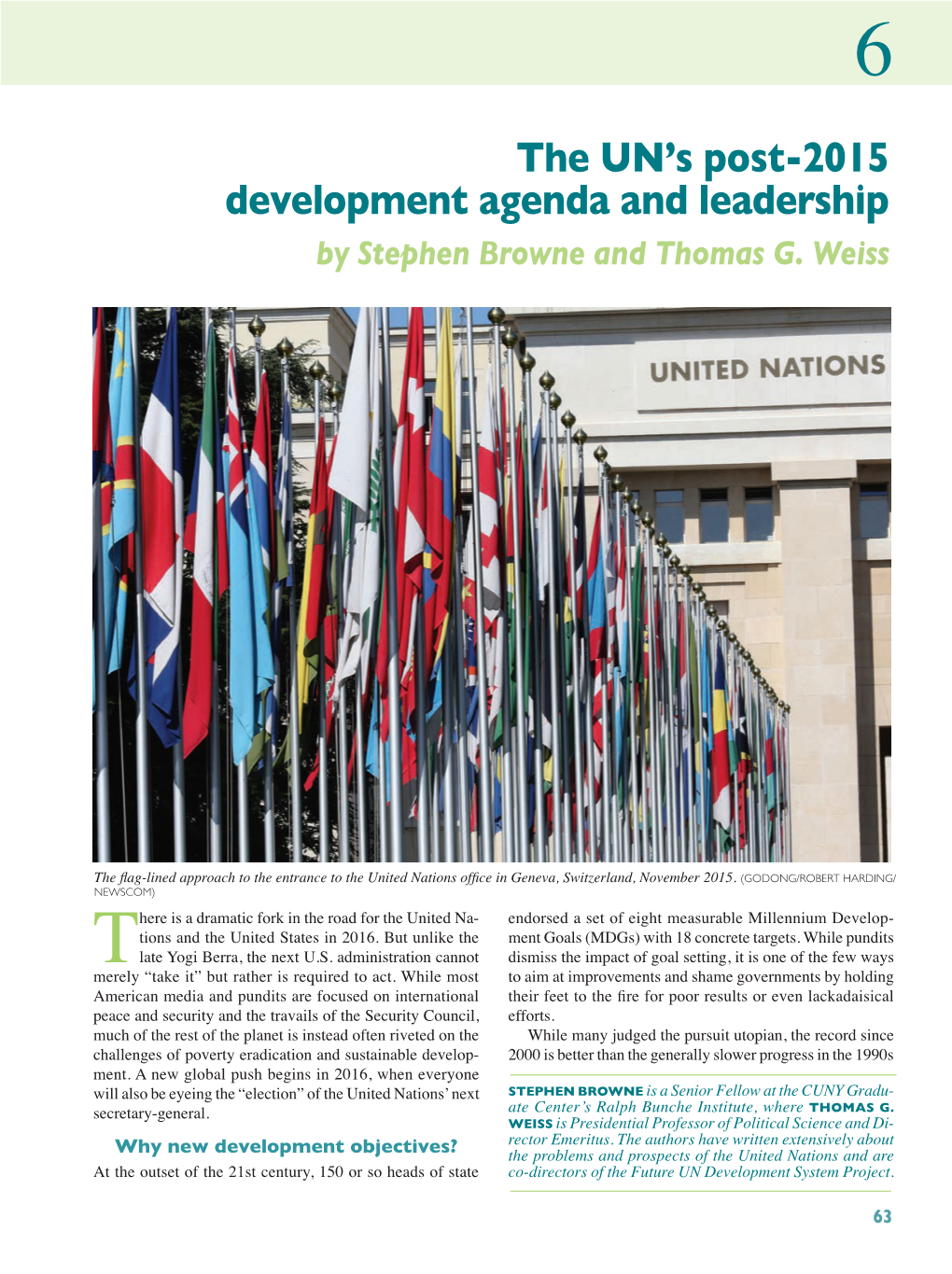 The UN's Post-2015 Development Agenda and Leadership