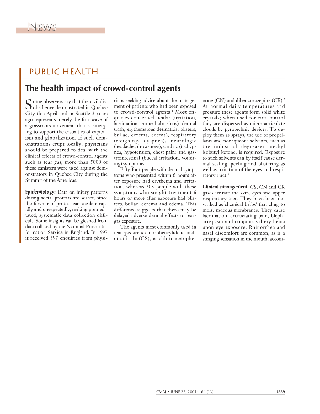 The Health Impact of Crowd-Control Agents
