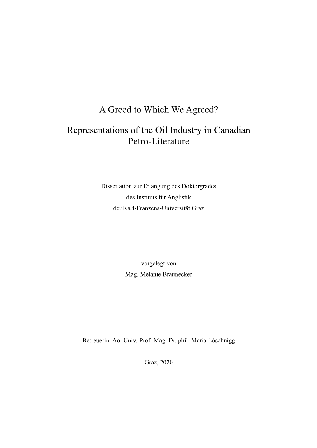 Representations of the Oil Industry in Canadian Petro-Literature