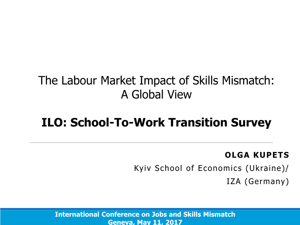 The Labour Market Impact of Skills Mismatch: a Global View