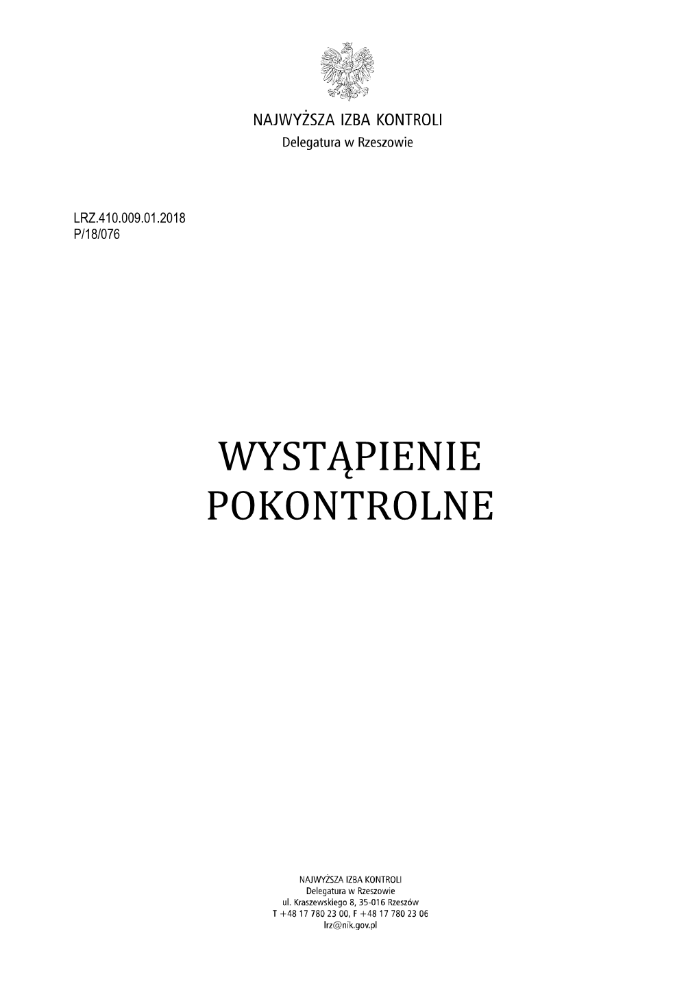 Wystąpienie Pokontrolne