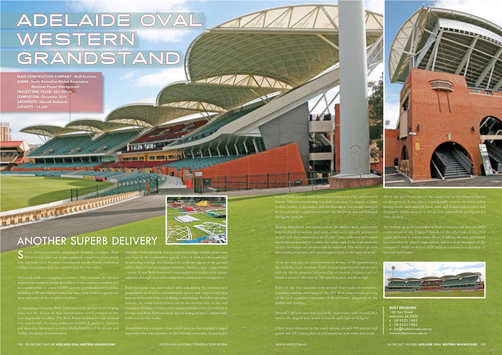 Adelaide Oval Western Grandstand