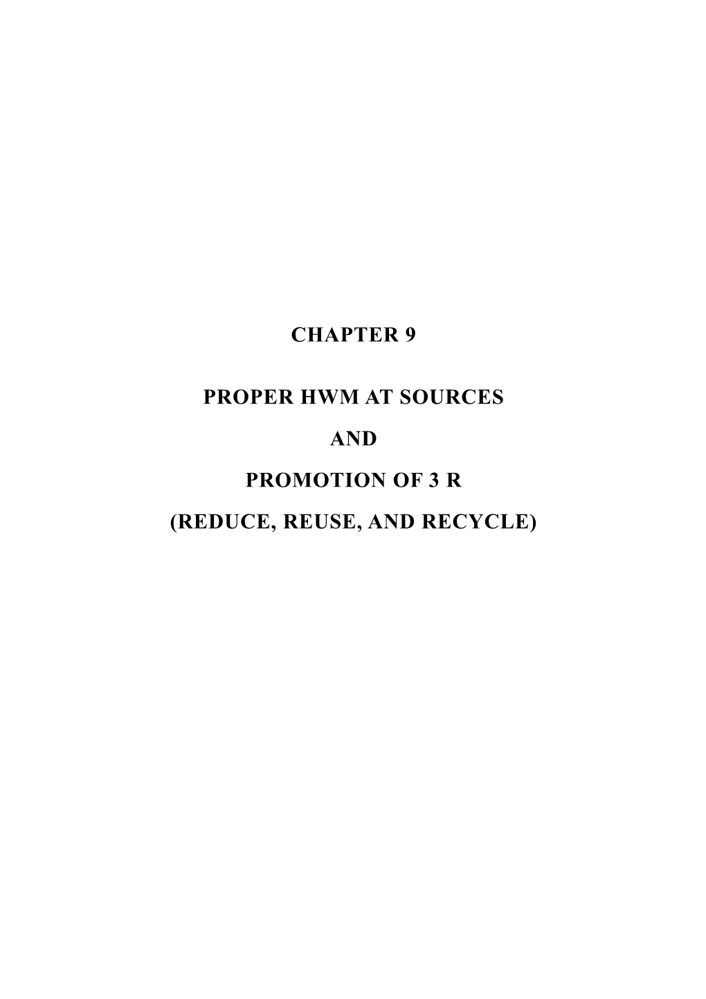 Chapter 9 Proper Hwm at Sources and Promotion of 3