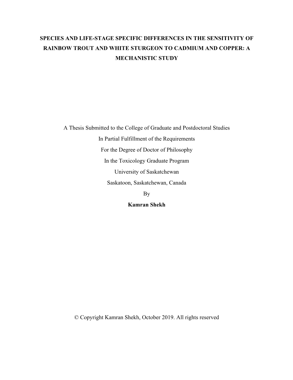 Species and Life-Stage Specific Differences in the Sensitivity of Rainbow Trout and White Sturgeon to Cadmium and Copper: a Mechanistic Study