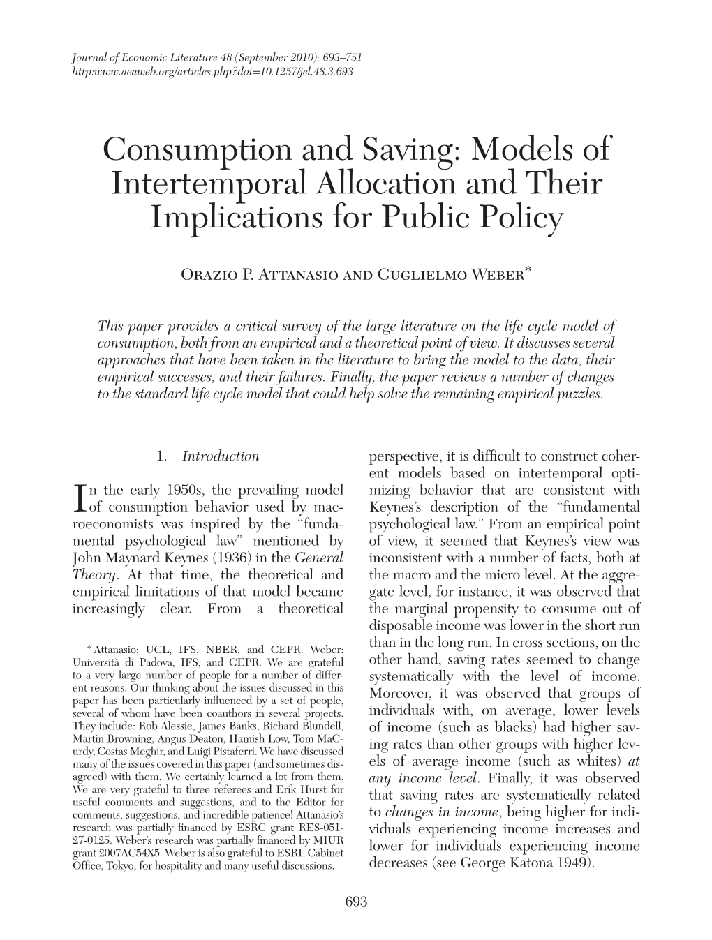 Models of Intertemporal Allocation and Their Implications for Public Policy