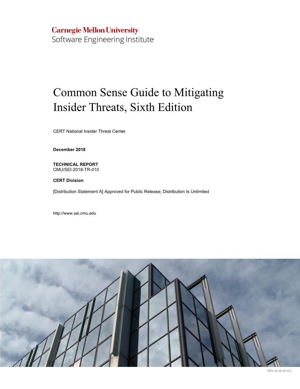 Common Sense Guide to Mitigating Insider Threats, Sixth Edition