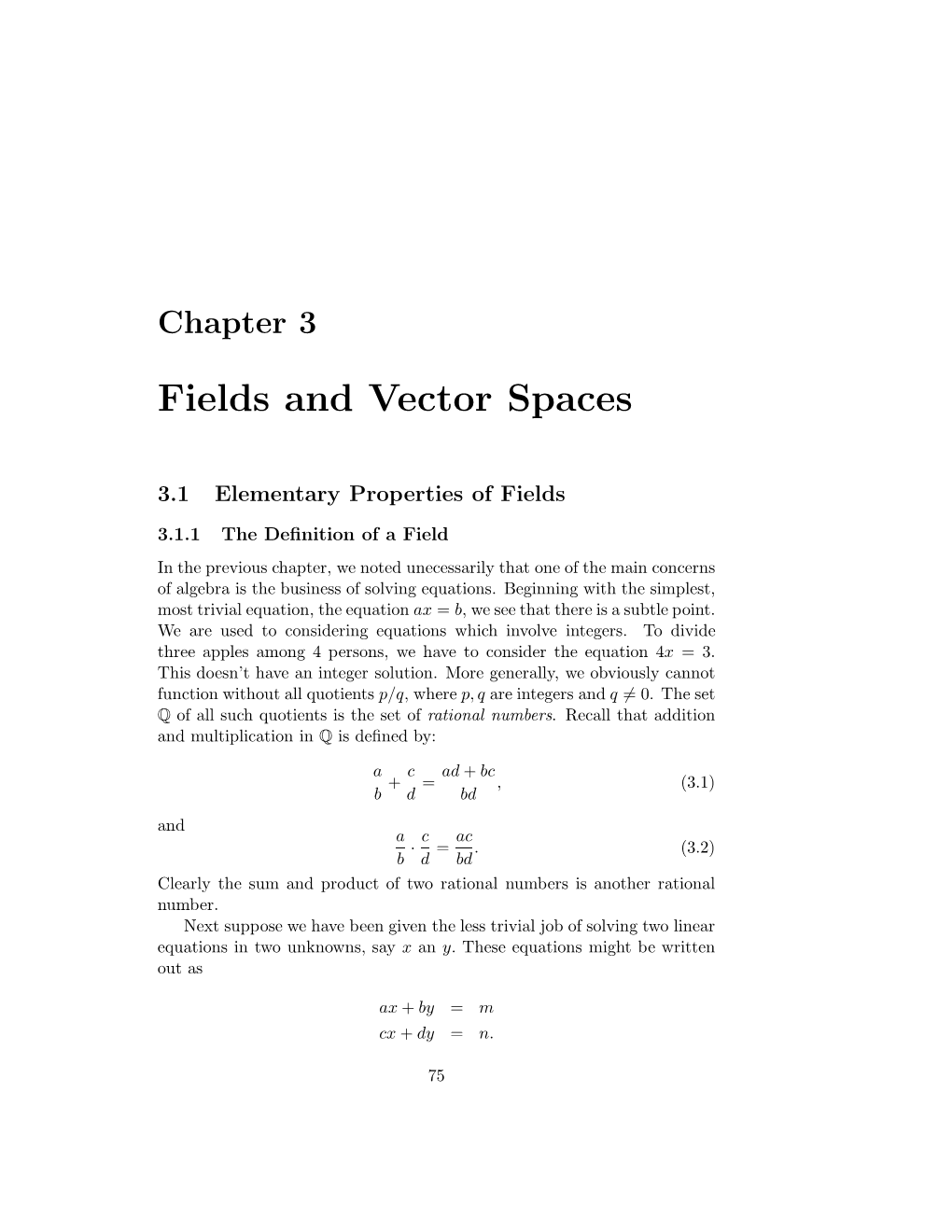 Fields and Vector Spaces