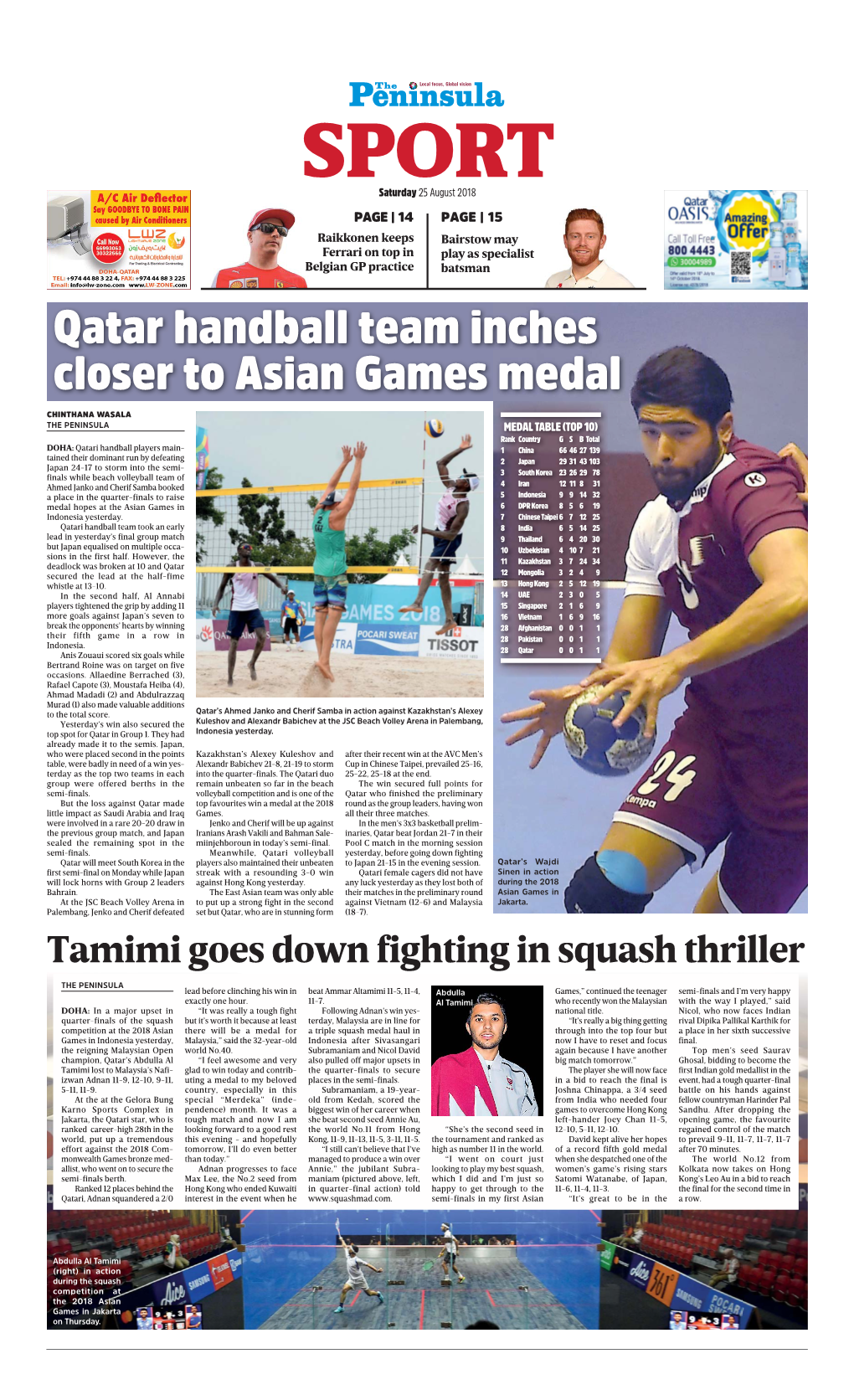 Qatar Handball Team Inches Closer to Asian Games Medal