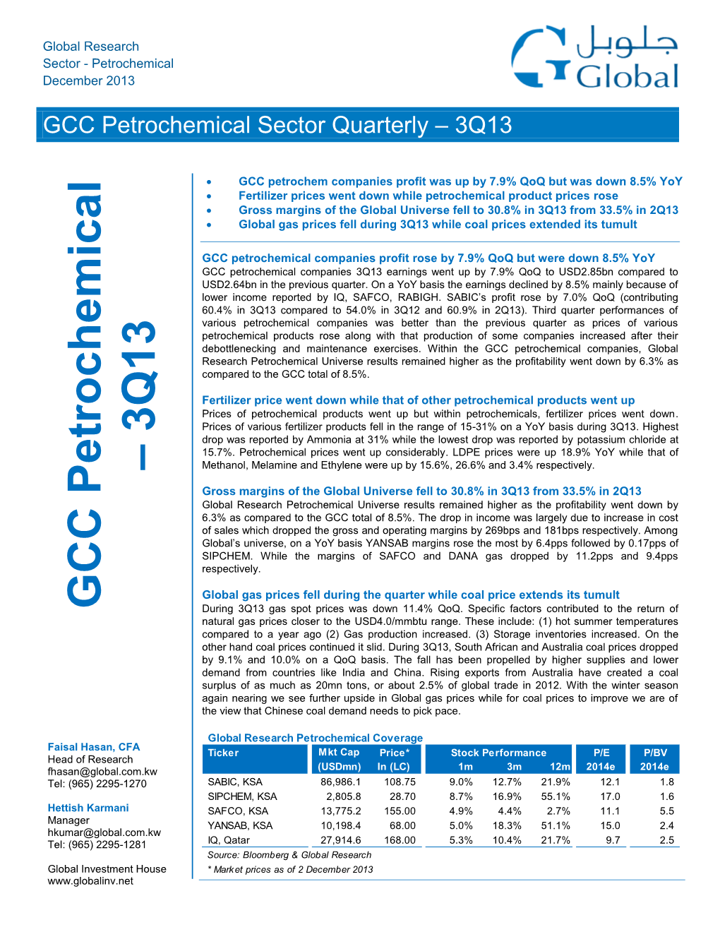 GCC Petrochemical – 3Q13