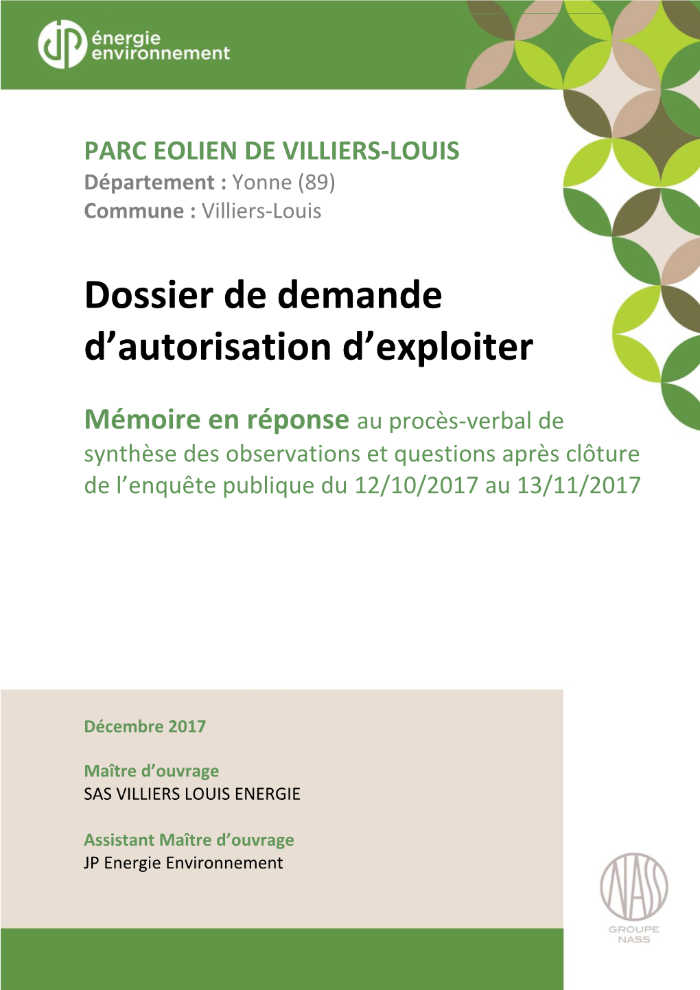 Dossier De Demande D'autorisation D'exploiter