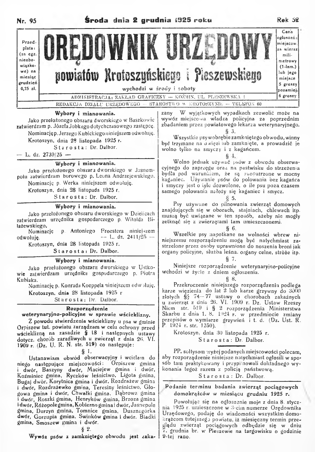 WNIK U Metrowy Wiązko­ (1-Łam.) We) Na Lub Jego Miesiąc Powiatów 1Irotoszpskśep I Fleszewskiego Miejsce Grudzień 5 Groszy 0,75 Zł