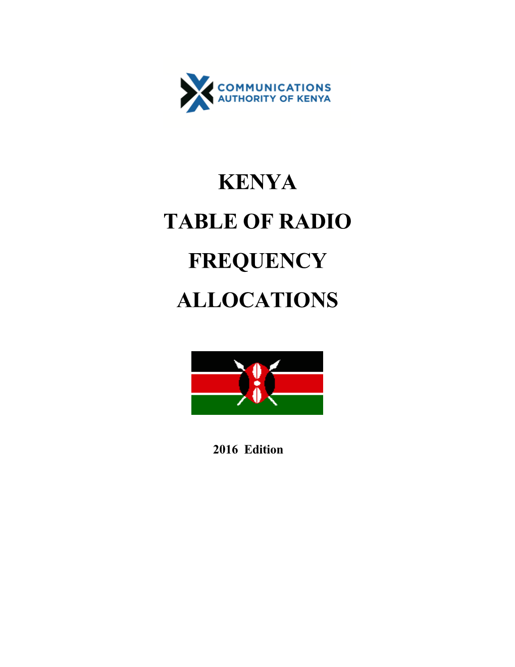 Kenya Table of Radio Frequency Allocations