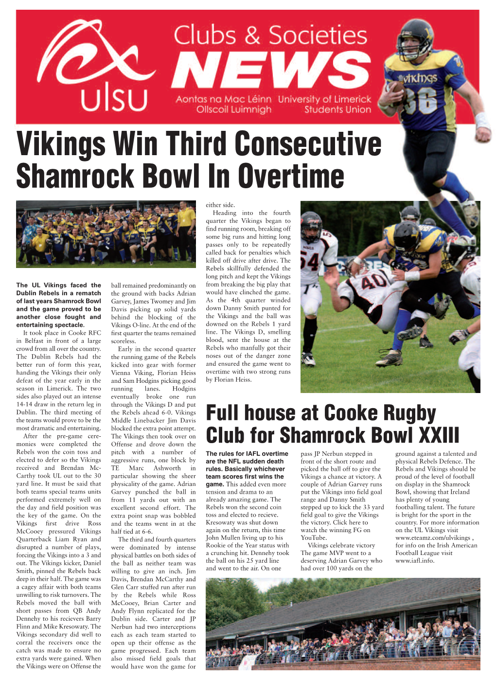 Vikings Win Third Consecutive Shamrock Bowl in Overtime