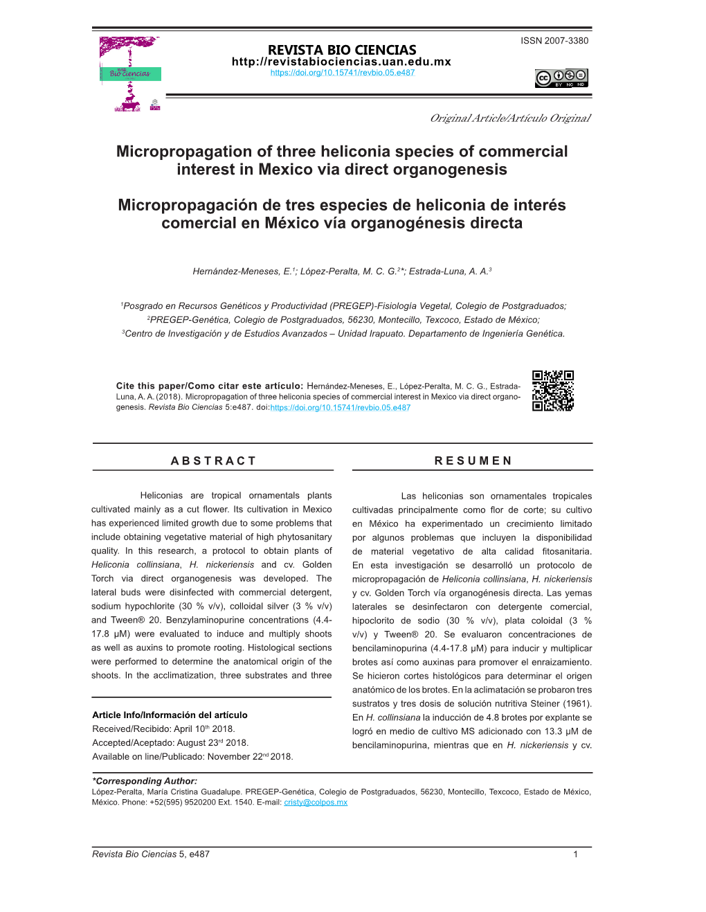 Micropropagation of Three Heliconia Species of Commercial Interest in Mexico Via Direct Organogenesis