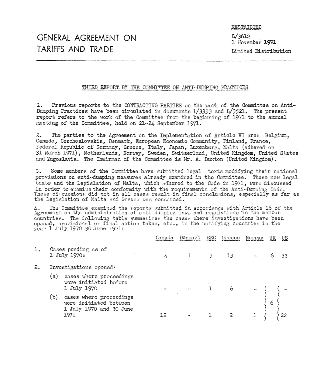 General Agreement on Tariffs and Trade