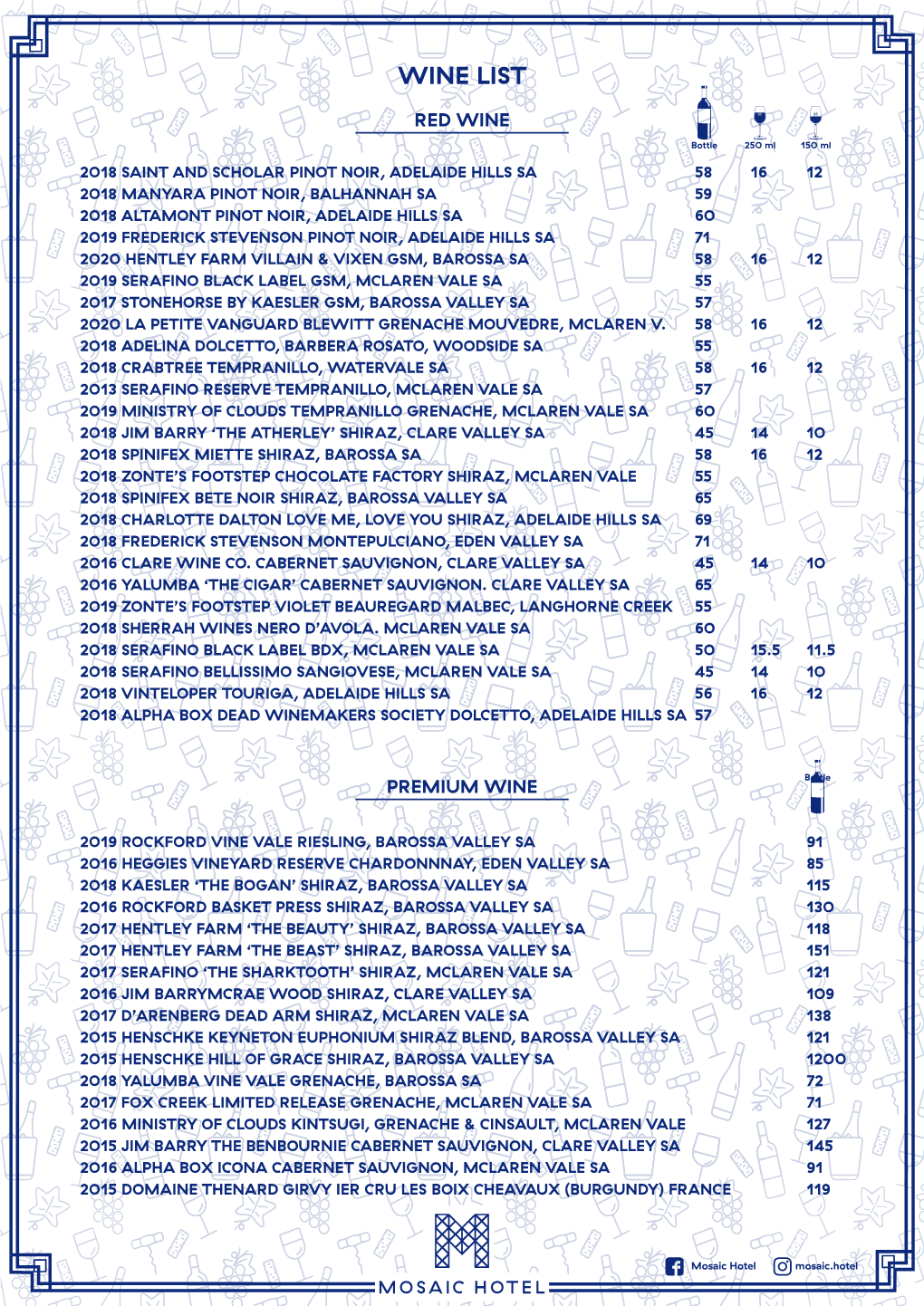 DRINKS MENUS (April)