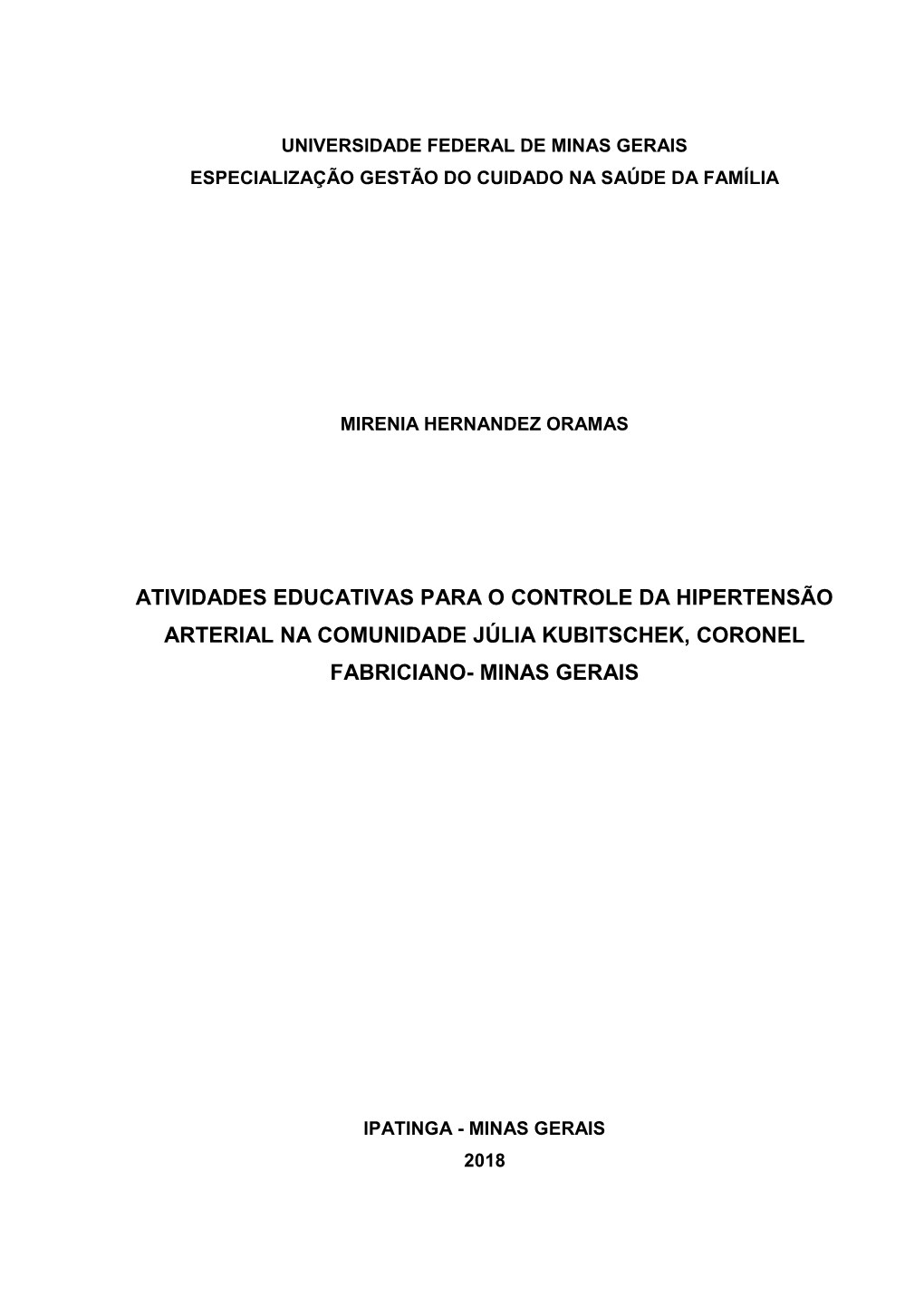 Minas Gerais Especialização Gestão Do Cuidado Na Saúde Da Família