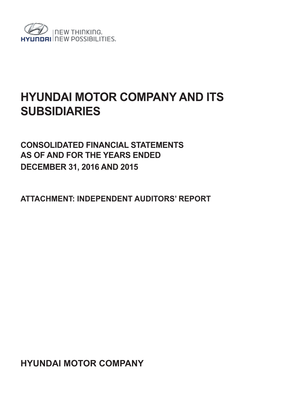 Hyundai Motor Company and Its Subsidiaries