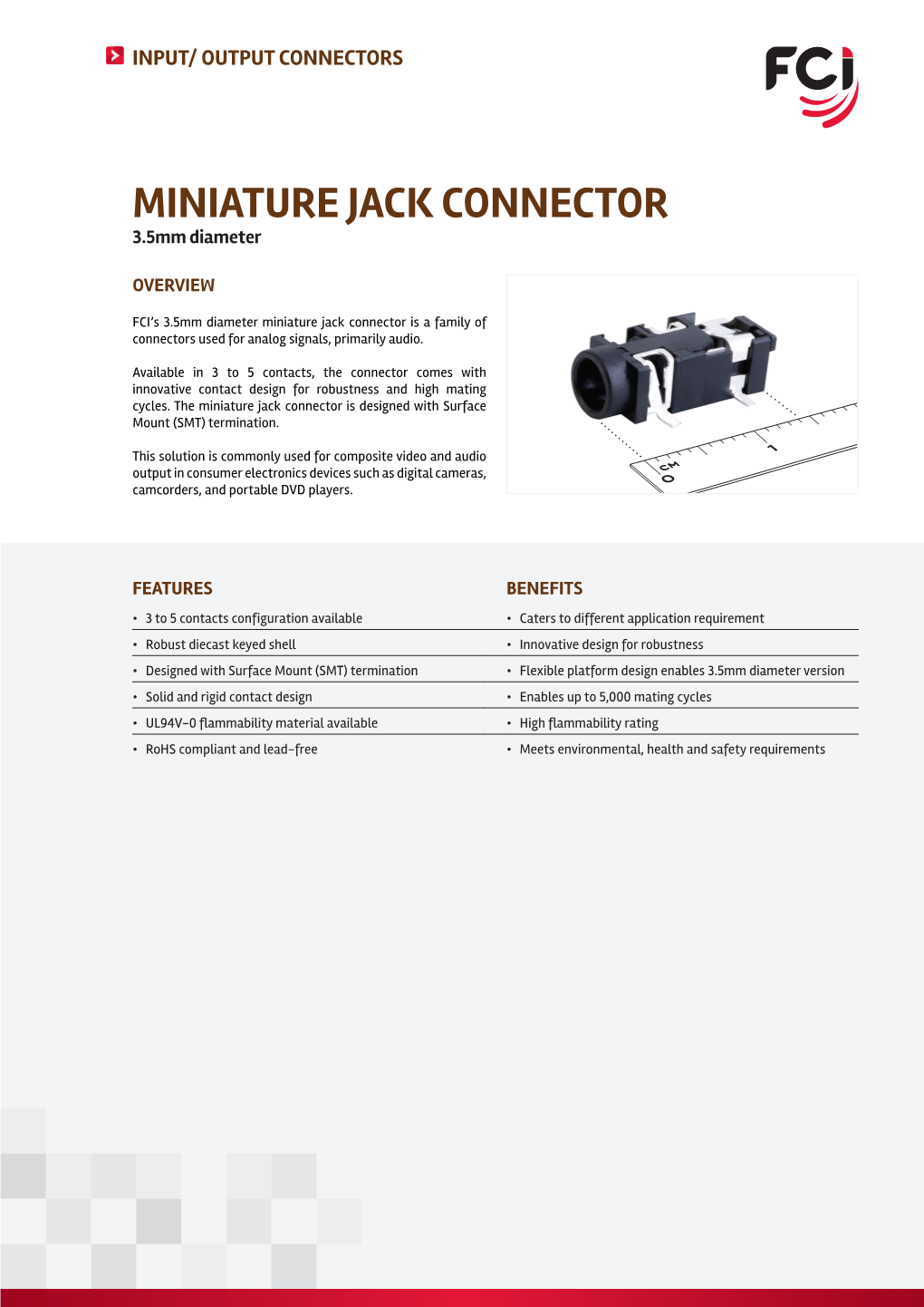 MINIATURE JACK CONNECTOR 3.5Mm Diameter