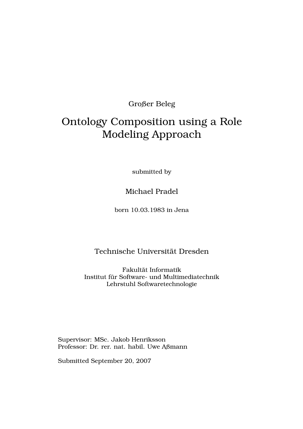 Ontology Composition Using a Role Modeling Approach