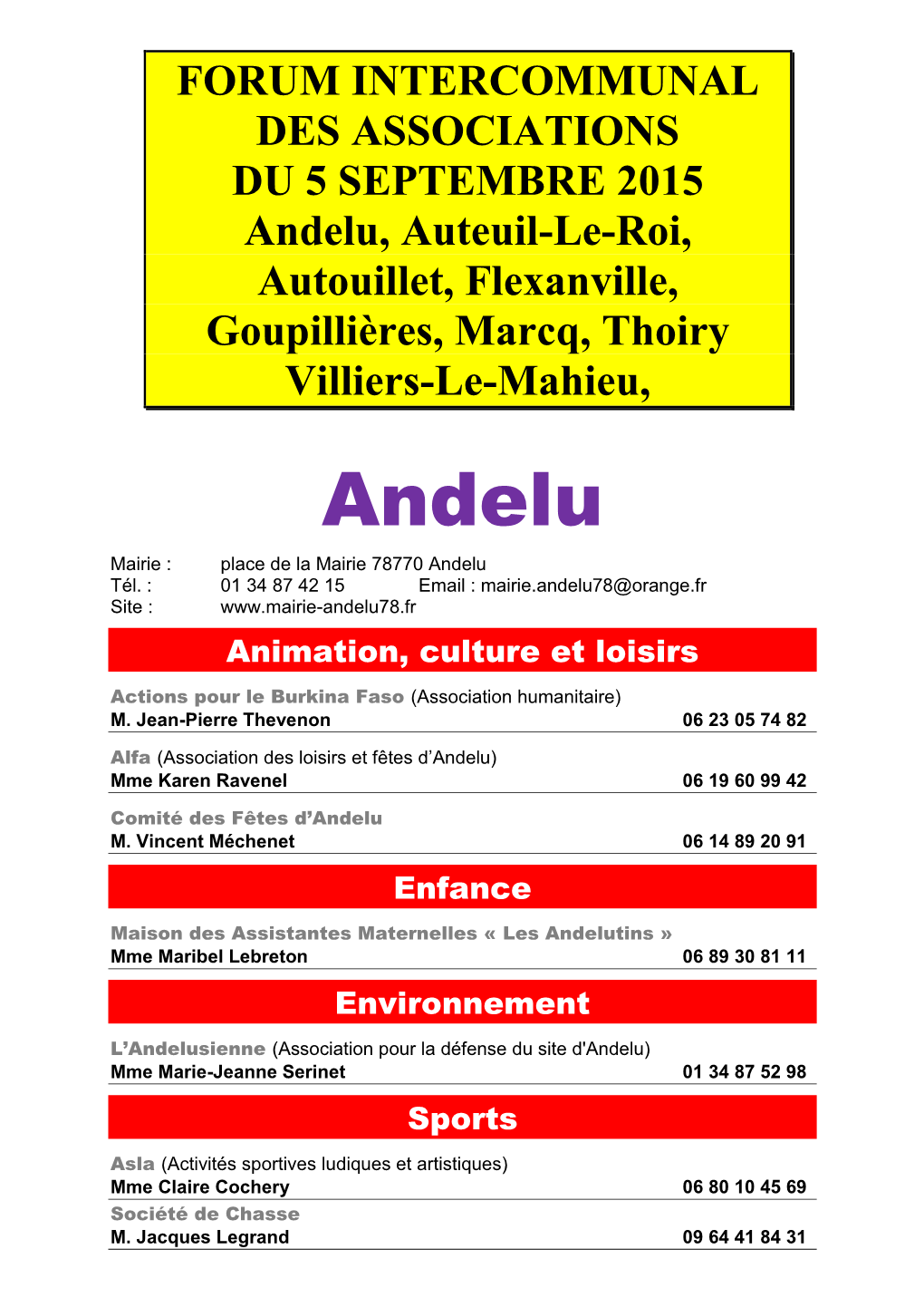 Andelu, Auteuil-Le-Roi, Autouillet, Flexanville, Goupillières, Marcq, Thoiry Villiers-Le-Mahieu