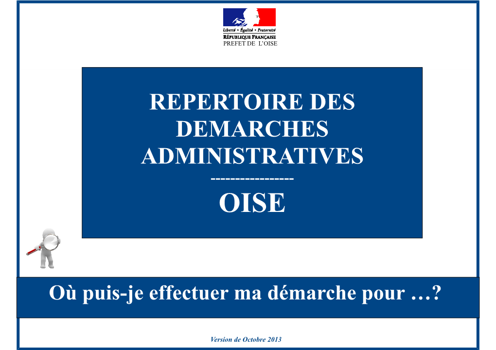 Repertoire Des Demarches Administratives ------Oise