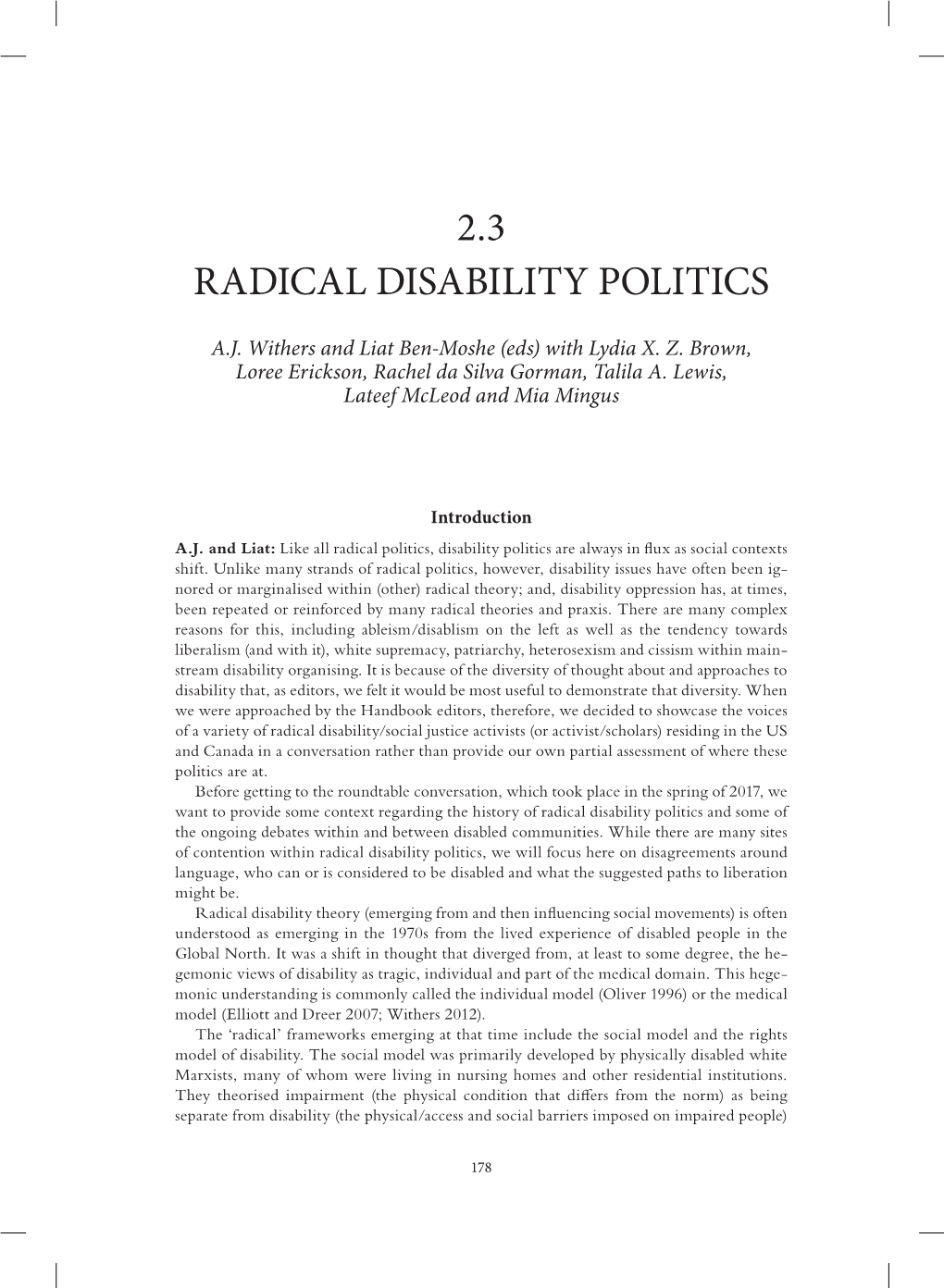 2.3 Radical Disability Politics