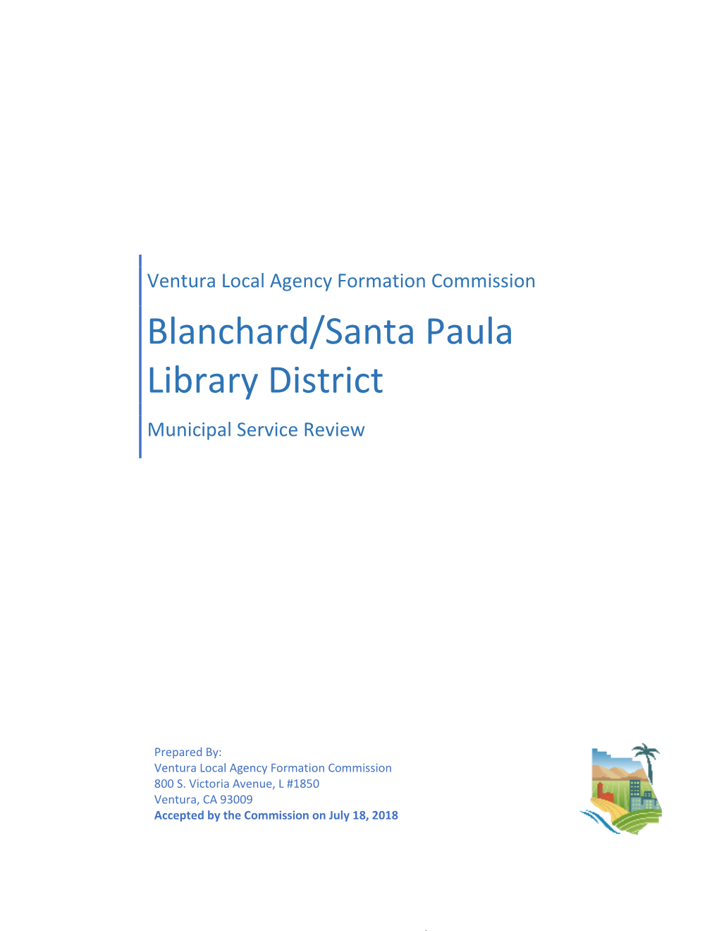 Blanchard/Santa Paula Library District Municipal Service Review
