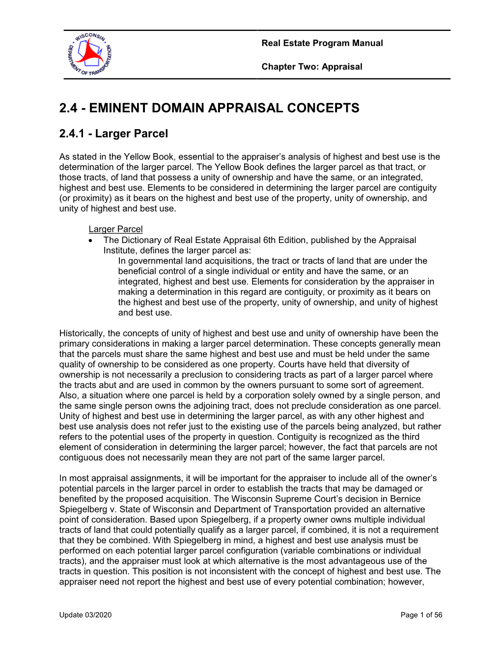 2.4 - Eminent Domain Appraisal Concepts