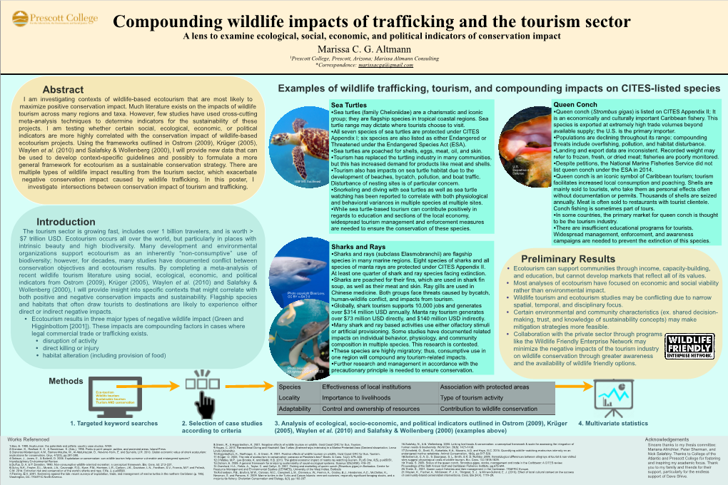 Compounding Wildlife Impacts of Trafficking and the Tourism Sector