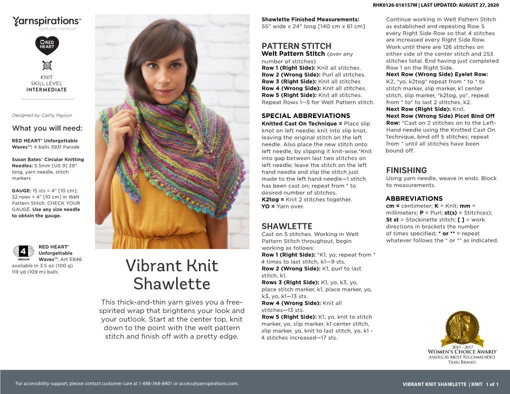 VIBRANT KNIT SHAWLETTE | Knitpage 11 of 12