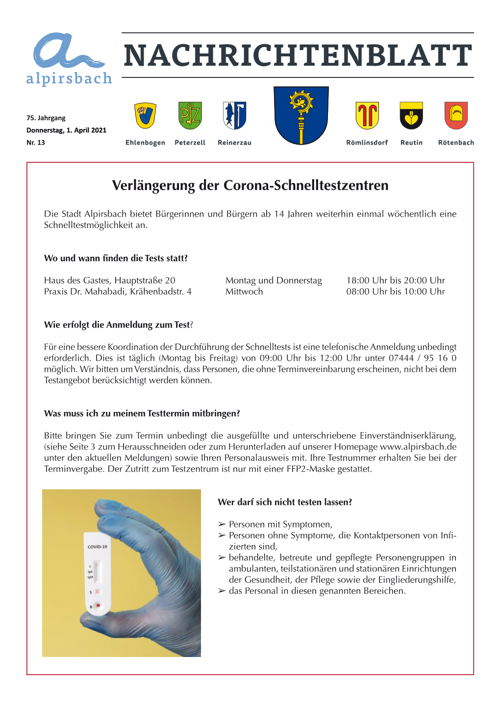 Verlängerung Der Corona-Schnelltestzentren