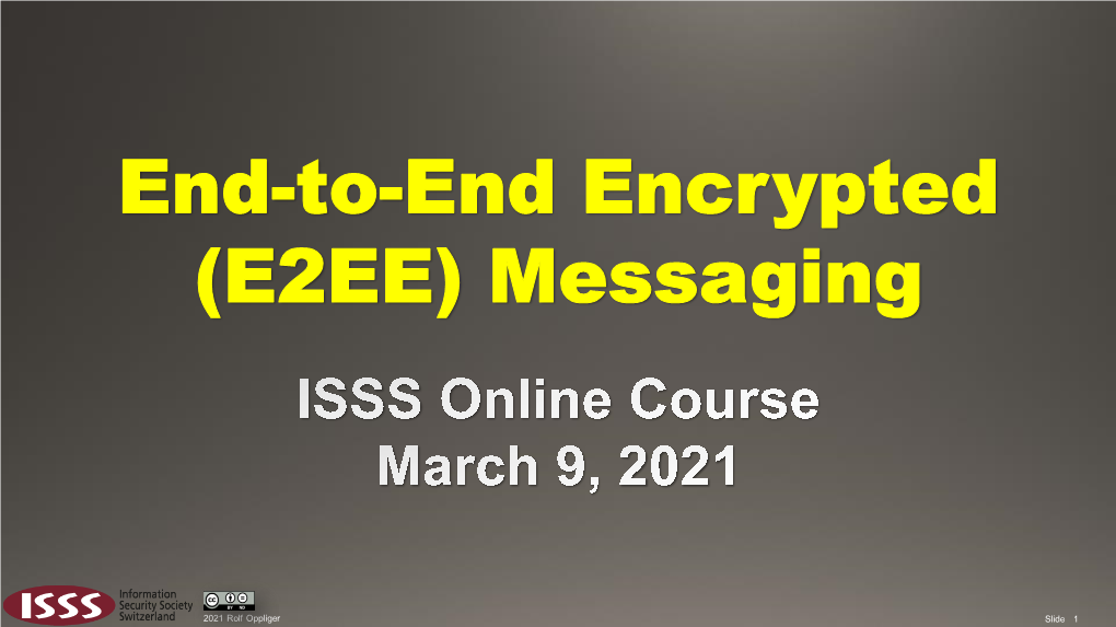 (E2EE) Messaging