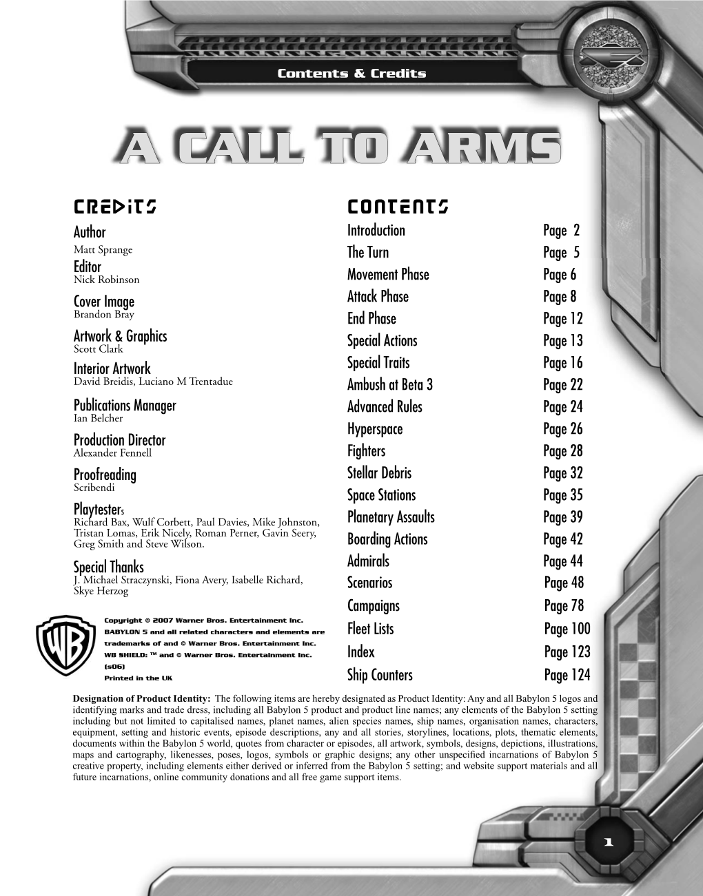 A Call to Arms Is the Game of Space Combat in the Universe of Babylon 5