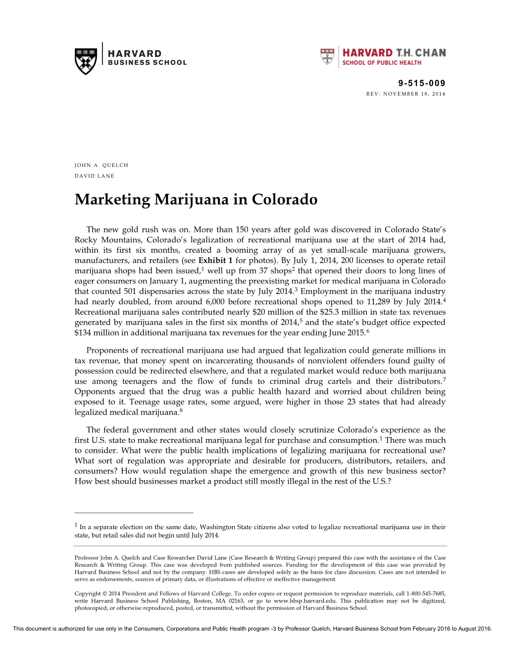 Marketing Marijuana in Colorado